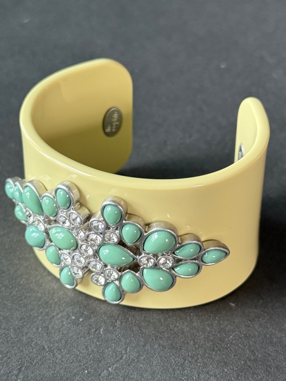 LIA SOPHIA "Spritzer" Yellow Open Cuff Bracelet (6-1/2") NWOT